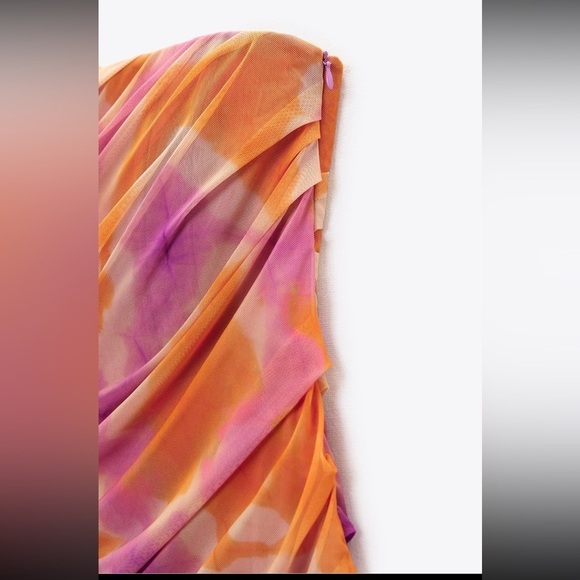 ZARA PRINTED TULLE DRESS NWT Barbie - Picture 8 of 8